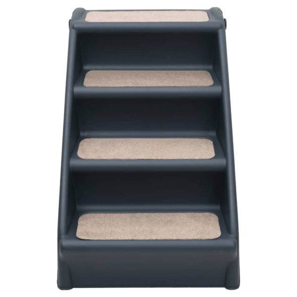 Escada para cães dobrável com 4 degraus cinzento-escuro - Image 3