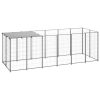 Canil para cães 330x110x110 cm aço prateado