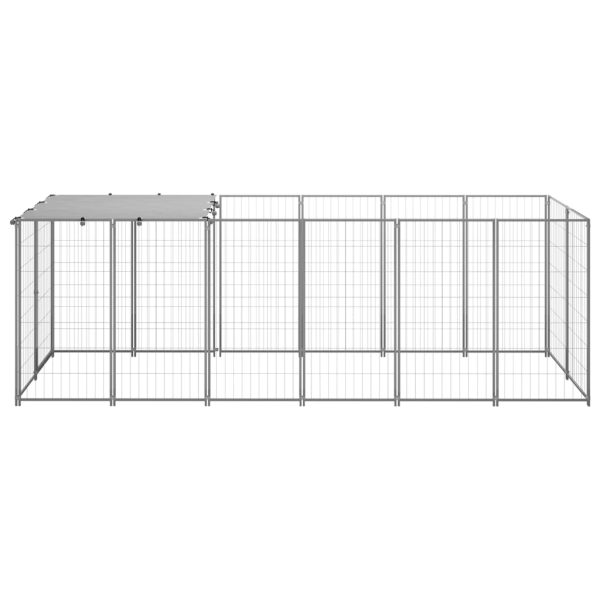 Canil para cães 330x110x110 cm aço prateado - Image 2