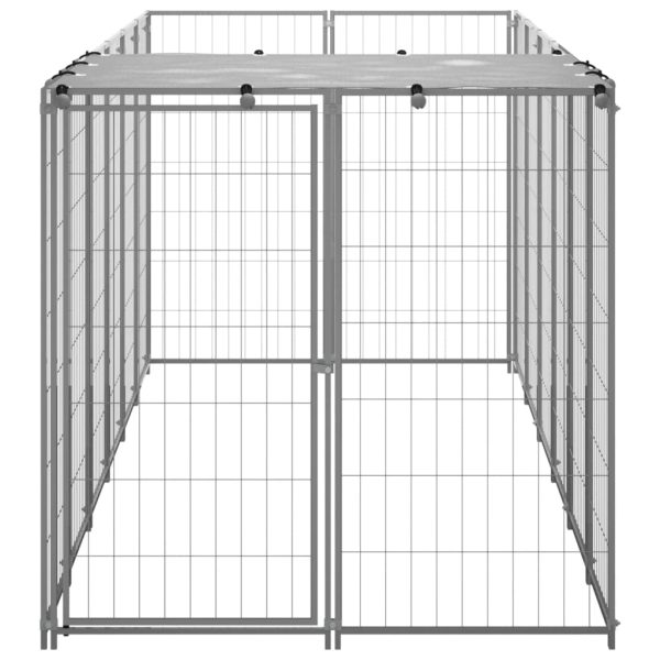 Canil para cães 330x110x110 cm aço prateado - Image 3