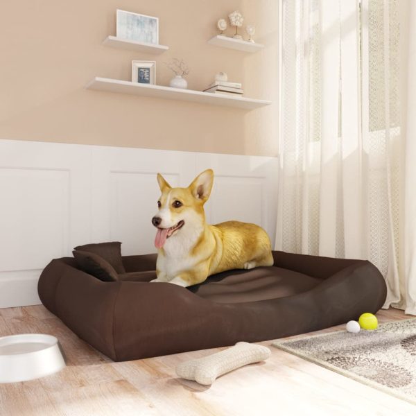 Almofadão p/ cães c/ almofadas 115x100x20cm oxford castanho