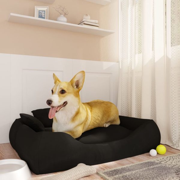 Almofadão p/ cães com almofadas 75x58x18 cm oxford preto