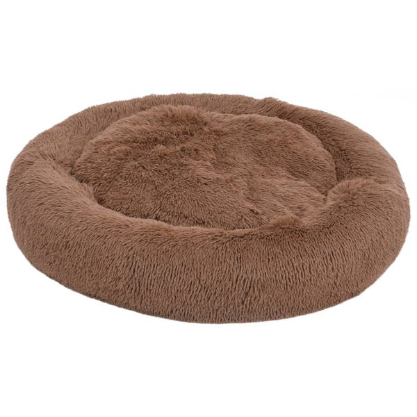 Almofadão lavável p/ cães e gatos 90x90x16 cm pelúcia castanho - Image 2
