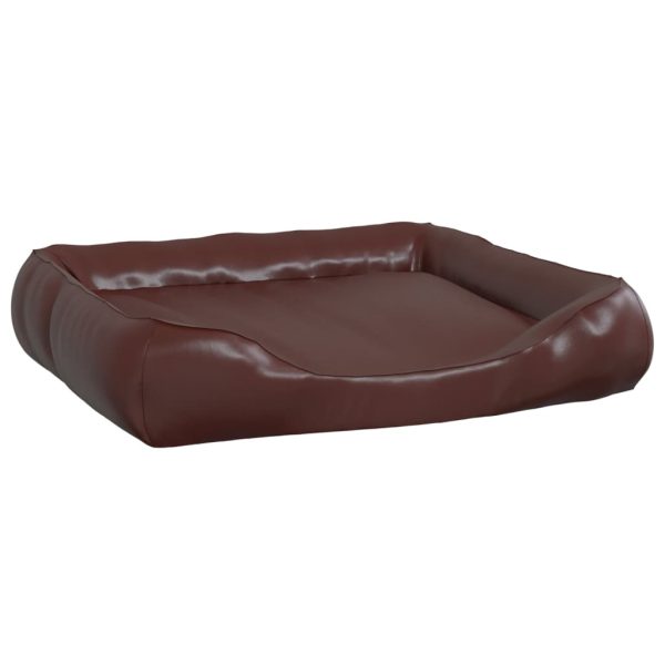 Cama para cães 120x100x27 cm couro artificial castanho - Image 2