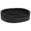 Ninho para cães 99x89x21 cm pelúcia e couro artificial preto - Image 2