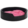 Ninho p/ cães 79x70x19cm pelúcia/couro artificial preto e rosa - Image 2