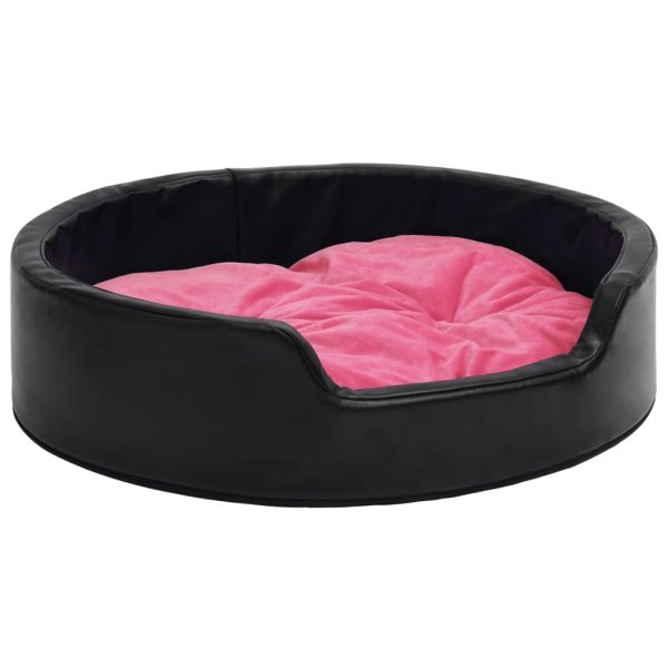 Ninho p/ cães 79x70x19cm pelúcia/couro artificial preto e rosa - Image 2