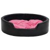 Ninho p/ cães 79x70x19cm pelúcia/couro artificial preto e rosa - Image 3