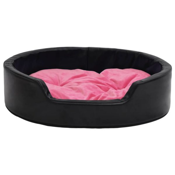 Ninho p/ cães 79x70x19cm pelúcia/couro artificial preto e rosa - Image 3