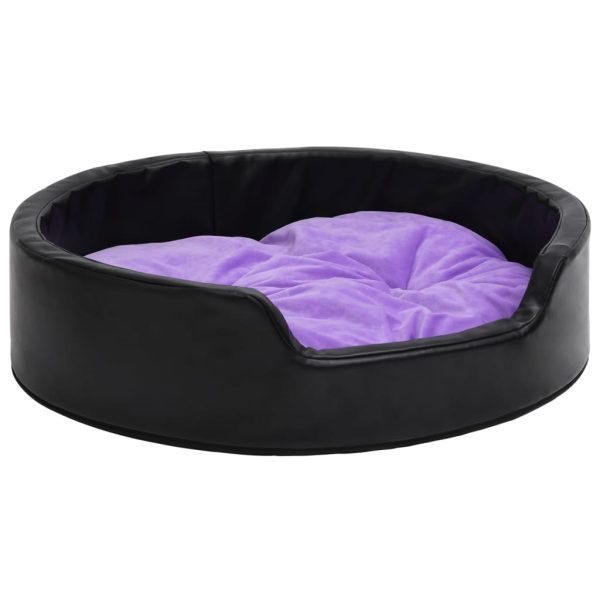 Ninho p/ cães 99x89x21 cm pelúcia/couro artificial preto e roxo - Image 2
