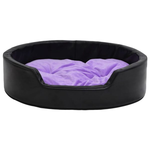 Ninho p/ cães 99x89x21 cm pelúcia/couro artificial preto e roxo - Image 3