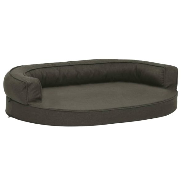Cama p/ cães ergonómica 75x53cm aspeto linho cinzento-escuro - Image 2
