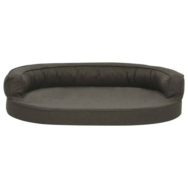 Cama p/ cães ergonómica 75x53cm aspeto linho cinzento-escuro - Image 3