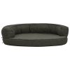 Cama p/ cães ergonóm. 75x53cm aspeto linho pelúcia cinza-escuro - Image 3