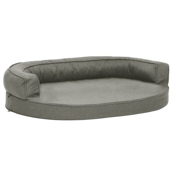 Cama para cães ergonómica 75x53 cm aspeto linho cinzento - Image 2