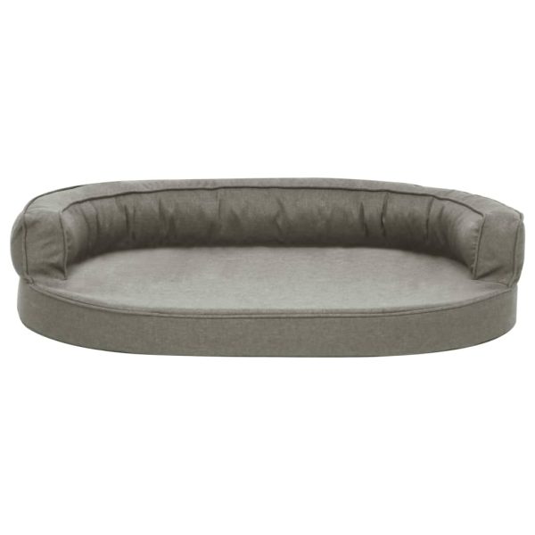 Cama para cães ergonómica 75x53 cm aspeto linho cinzento - Image 3
