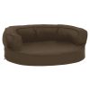 Cama para cães ergonómica 60x42 cm aspeto linho castanho - Image 2
