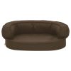 Cama para cães ergonómica 60x42 cm aspeto linho castanho - Image 3