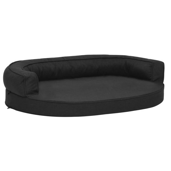 Cama para cães ergonómica 75x53 cm aspeto linho preto - Image 2
