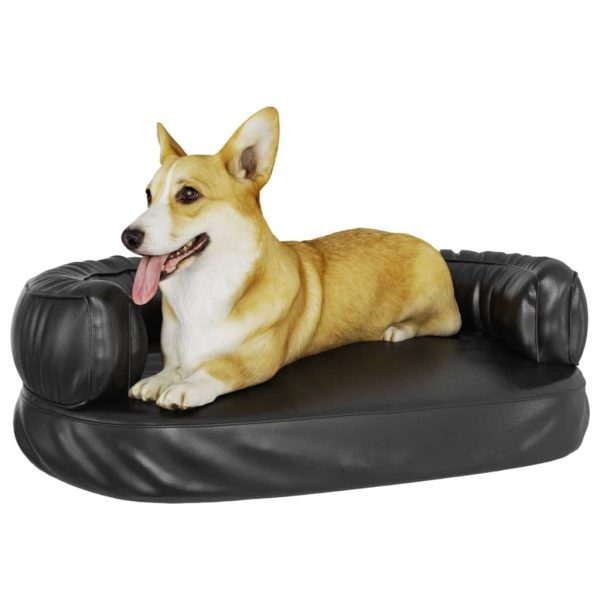Cama p/ cães espuma ergonómico 60x42cm couro artificial preto - Image 3