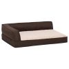 Cama para cães ergonómica 60x42cm aspeto linho pelúcia castanho - Image 2