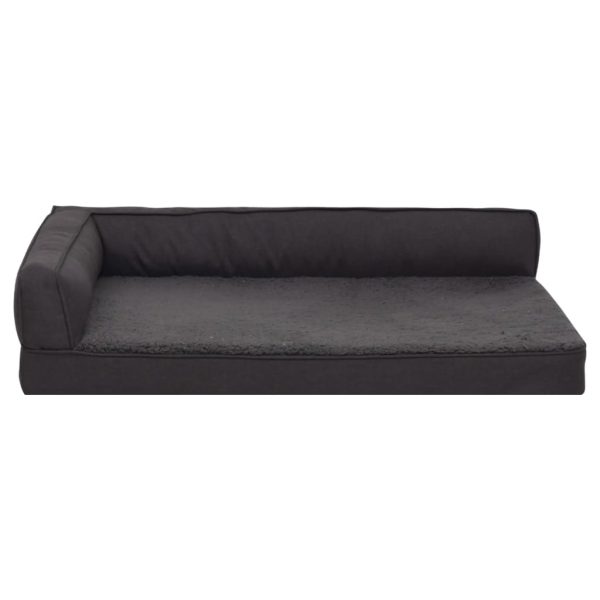 Cama para cães ergonómica 60x42 cm aspeto linho pelúcia preto - Image 3