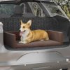 Cama/ninho para bagageira carro 90x60cm aspeto linho castanho