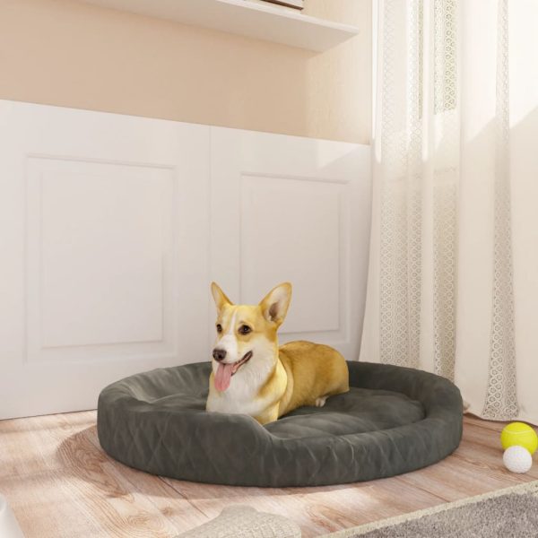 Cama para cães 70x55x23 cm pelúcia cinzento