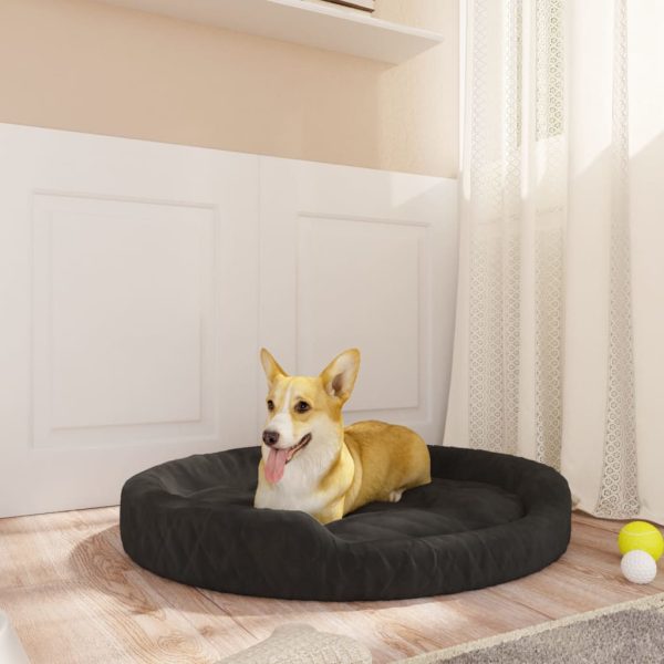 Cama para cães 90x70x23 cm pelúcia preto