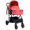 Carrinho de bebé 3-em-1 aço vermelho e preto - Image 2