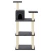 Árvore p/ gatos c/ postes arranhadores sisal 119cm cinza-escuro - Image 3