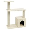 Árvore para gatos c/ postes arranhadores sisal 70 cm cor creme - Image 2