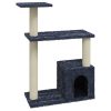 Árvore p/ gatos c/ postes arranhadores sisal 70 cm cinza-escuro - Image 2