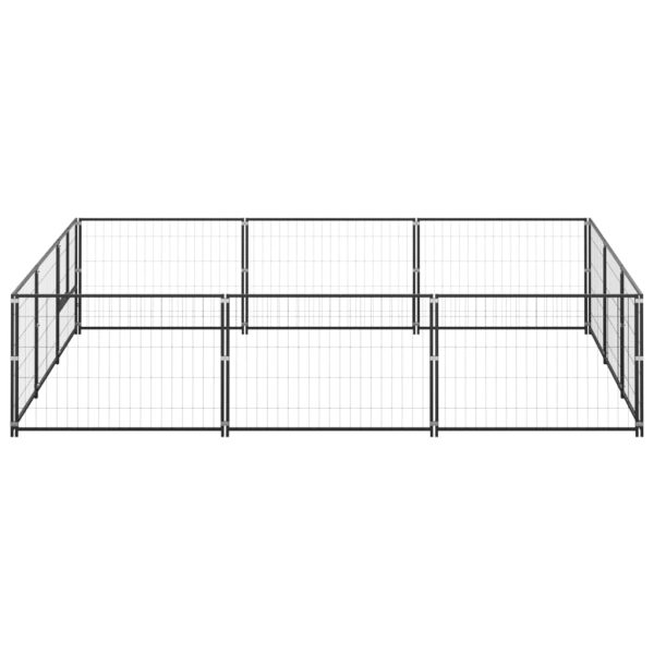 Canil para cães 9 m² aço preto - Image 2
