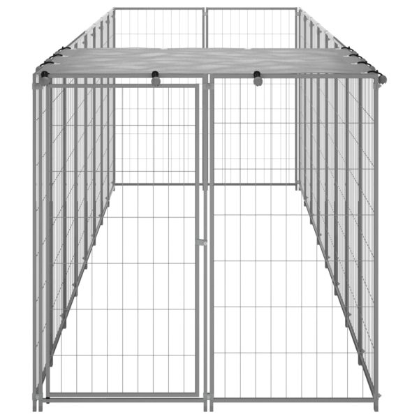 Canil para cães 4,84 m² aço prateado - Image 3