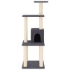 Árvore p/ gatos c/ postes arranhadores sisal 105cm cinza-escuro - Image 3