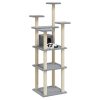 Árvore p/ gatos c/ postes arranhadores sisal 171 cm cinza-claro - Image 3