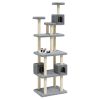 Árvore p/ gatos c/ postes arranhadores sisal 188 cm cinza-claro - Image 3
