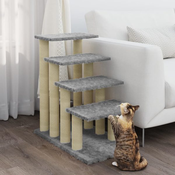 Árvore p/ gatos c/ postes arranhadores sisal 63 cm cinza-claro - Image 3
