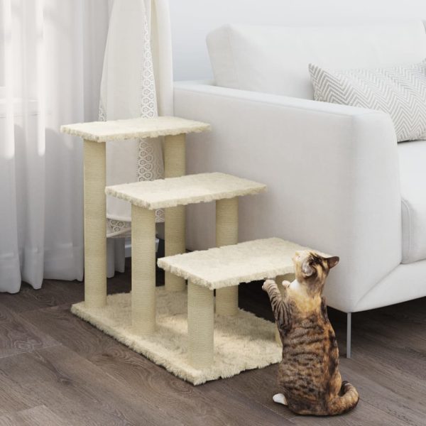 Árvore para gatos c/ postes arranhadores sisal 50,5 cm cor creme - Image 3