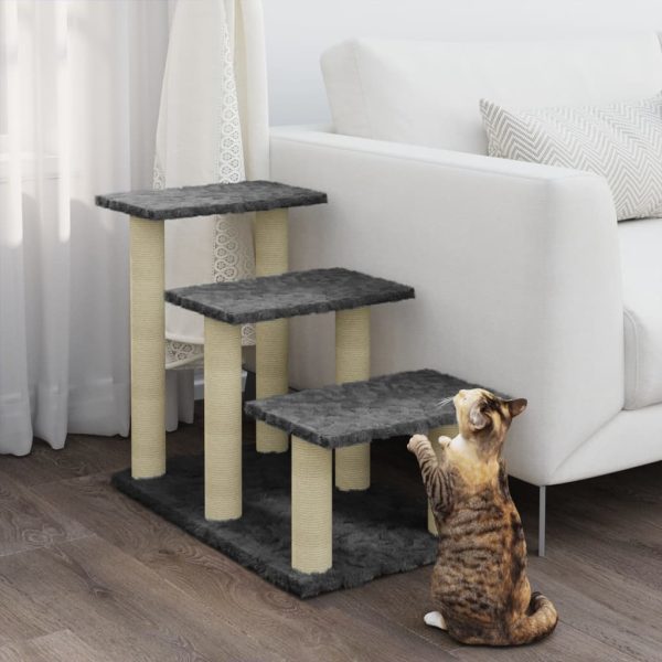 Árvore gatos c/ postes arranhadores sisal 50,5 cm cinza-escuro - Image 3
