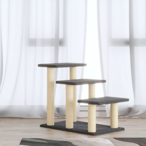 Árvore gatos c/ postes arranhadores sisal 50,5 cm cinza-escuro