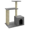Árvore p/ gatos c/ postes arranhadores sisal 71 cm cinza-claro - Image 2