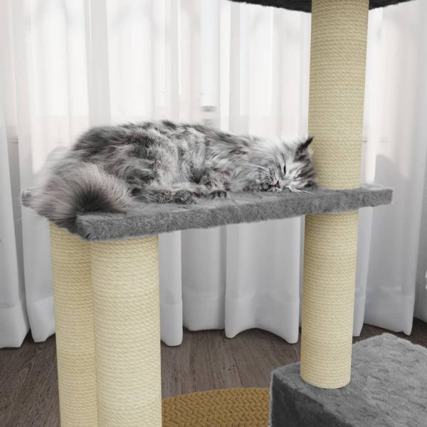 Árvore p/ gatos c/ postes arranhadores sisal 71 cm cinza-claro - Image 3