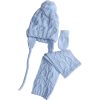 CONJUNTO DE GUANTES, GORRO Y BUFANDA PARA RECIÉN NACIDOS DE 0 A 6 MESES COLOR AZUL CELESTE