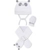 CONJUNTO DE GUANTES, GORRO Y BUFANDA PARA BEBÉS DE 9 A 18 MESES COLOR GRIS