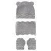 CONJUNTO DE GUANTES, GORRO Y BUFANDA PARA BEBÉS DE 9 A 18 MESES COLOR GRIS
