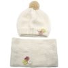 CONJUNTO DE GORRO Y BUFANDA PARA PREESCOLARES DE 2 A 5 AÑOS COLOR CRUDO