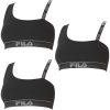 L 3X SUJETADOR DEPORTIVO DE ALGODÓN FILA COLOR NEGRO