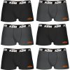 SET DE 6 CALZONCILLOS BÓXER KTM NEGRO Y GRIS OSCURO